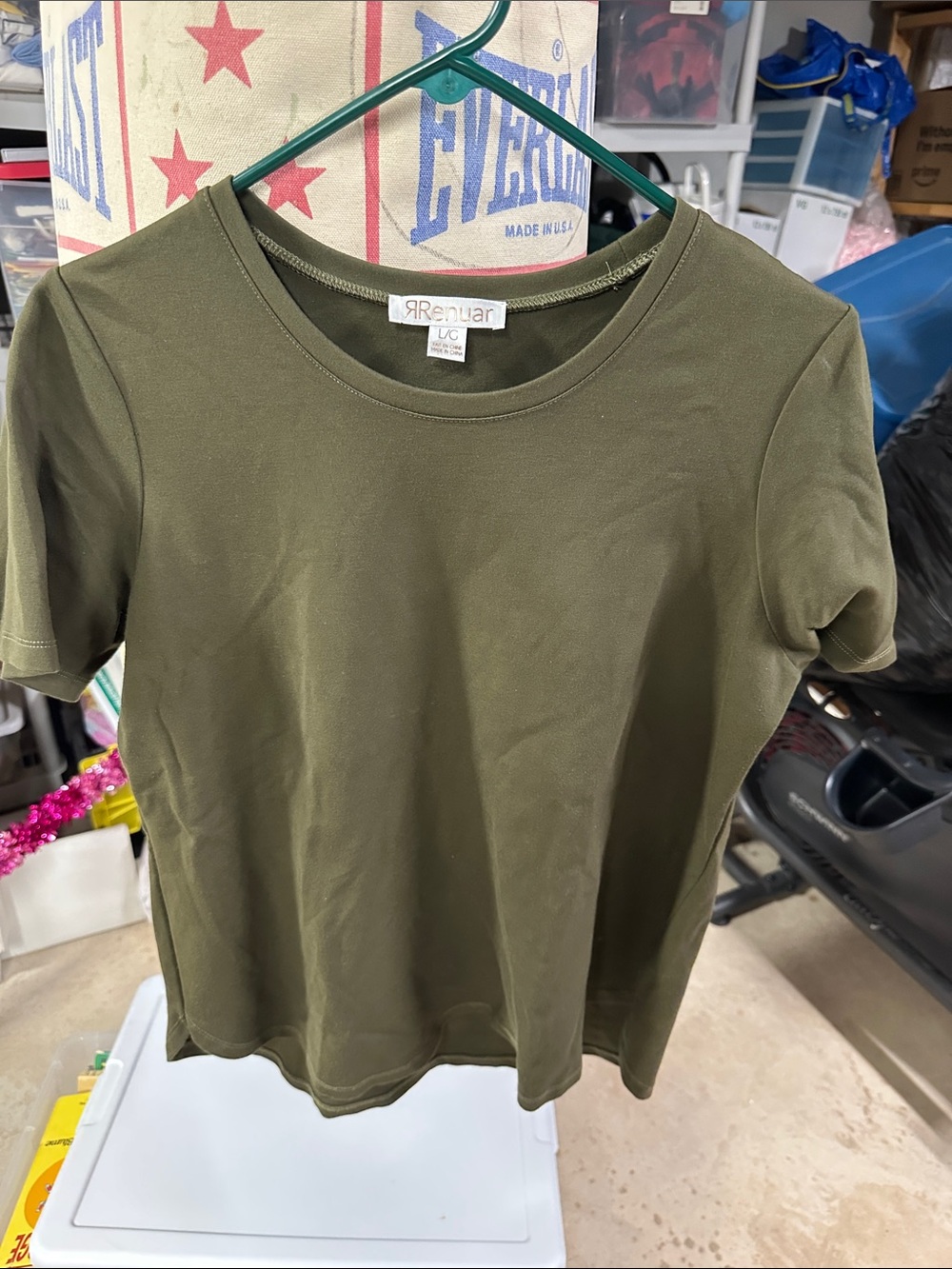 Renuar Olive Green Classic Crewneck Tee